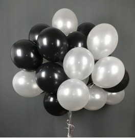 Облако из 30 шаров "Черное серебро"